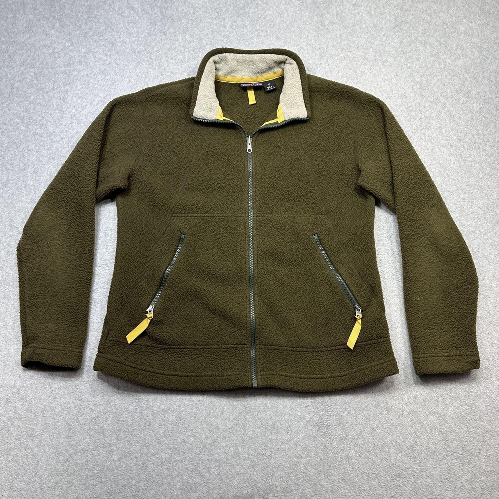 Vintage Patagonia Synchilla Jacket Women Medium Brown Green Zip Pockets 2000 USA